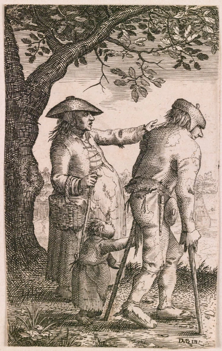 Mendicante con stampelle, donna e bambino - Statens Museum for Kunst